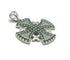 Sterling Silver Pave Stone Jerusalem Cross Pendant